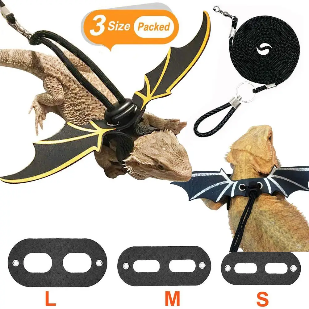Coleira para Lagarto com Asas de Morcego Ajustável para Passeio - Imagem 2