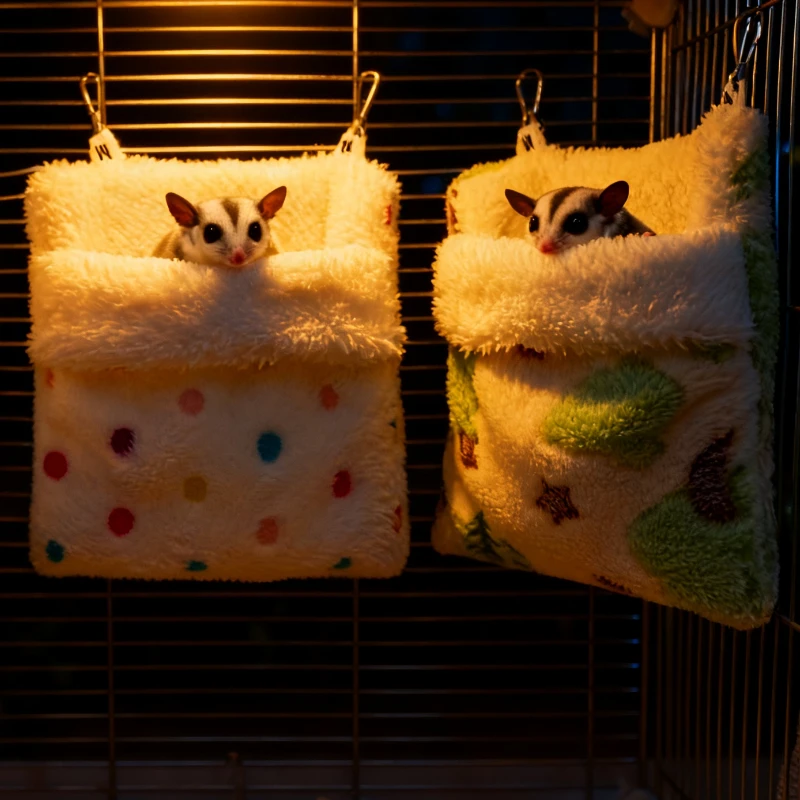 Rede de Pelúcia para Hamster e Sugar Glider com Saco de Dormir - Imagem 5