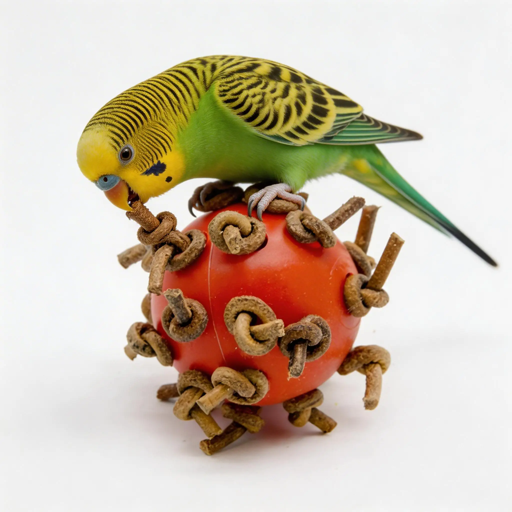 Brinquedo de Mastigar para Pássaros com Nós 4-5 cm de Plástico e Couro - Imagem 4