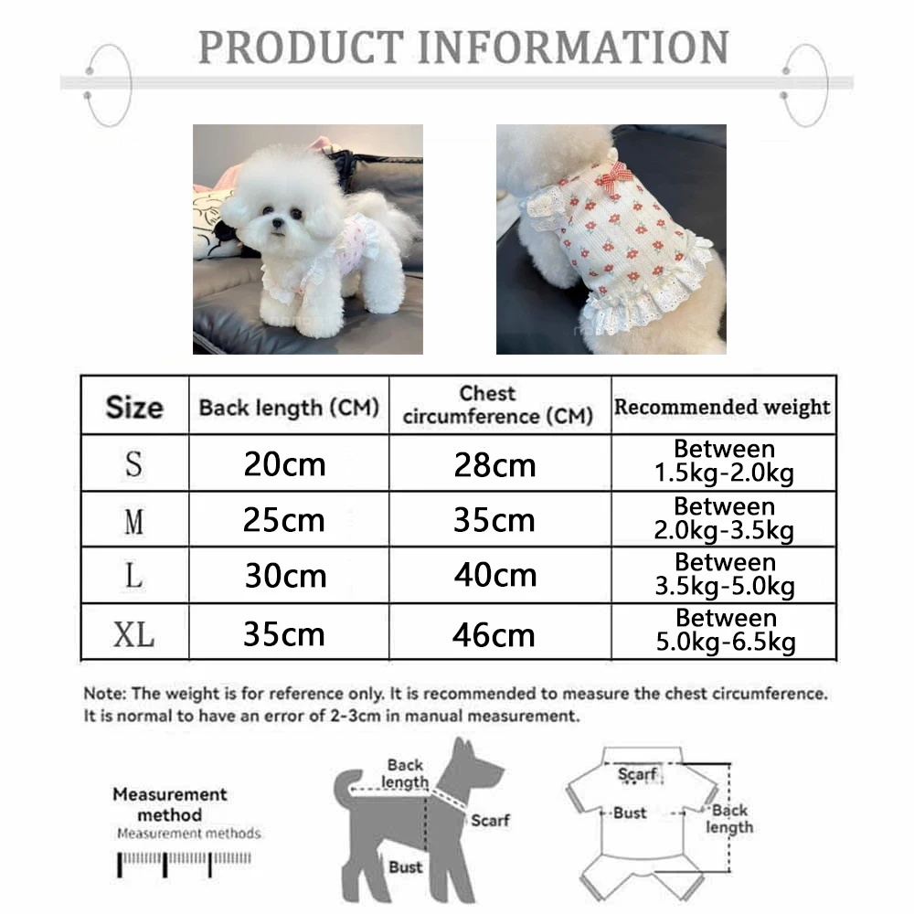 Colete de Moda Floral para Cães e Gatos com Laço - Image 6