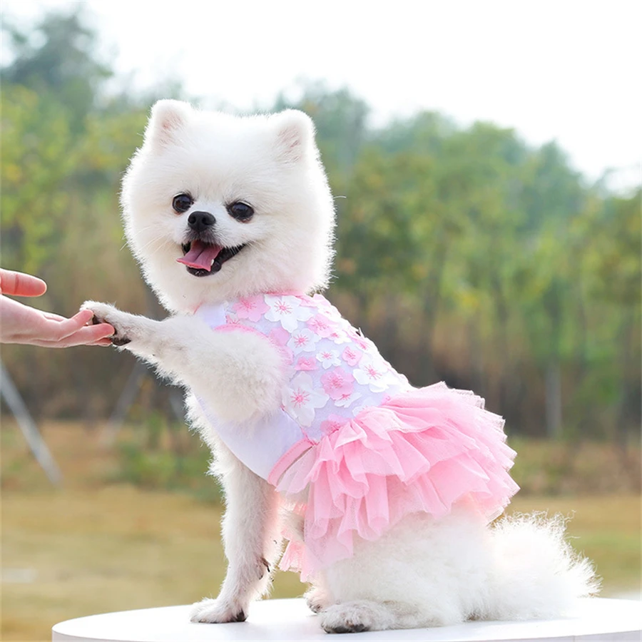 Vestido Floral para Cães Pequenos de Poliéster Estilo Pulôver - Imagem 3