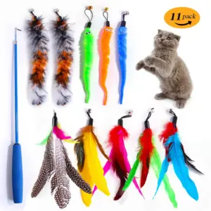 kit penas de reposição para varinha de gato