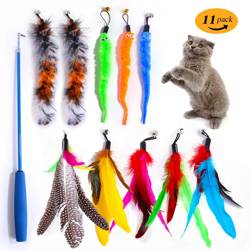 kit penas de reposição para varinha de gato