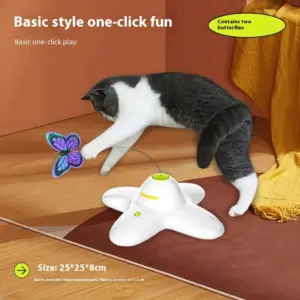 brinquedo elétrico giratório para gatos borboleta