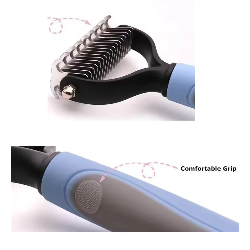 Escova para Cães e Gatos de 2 Lados para Remover Pelos Soltos - Imagem 5