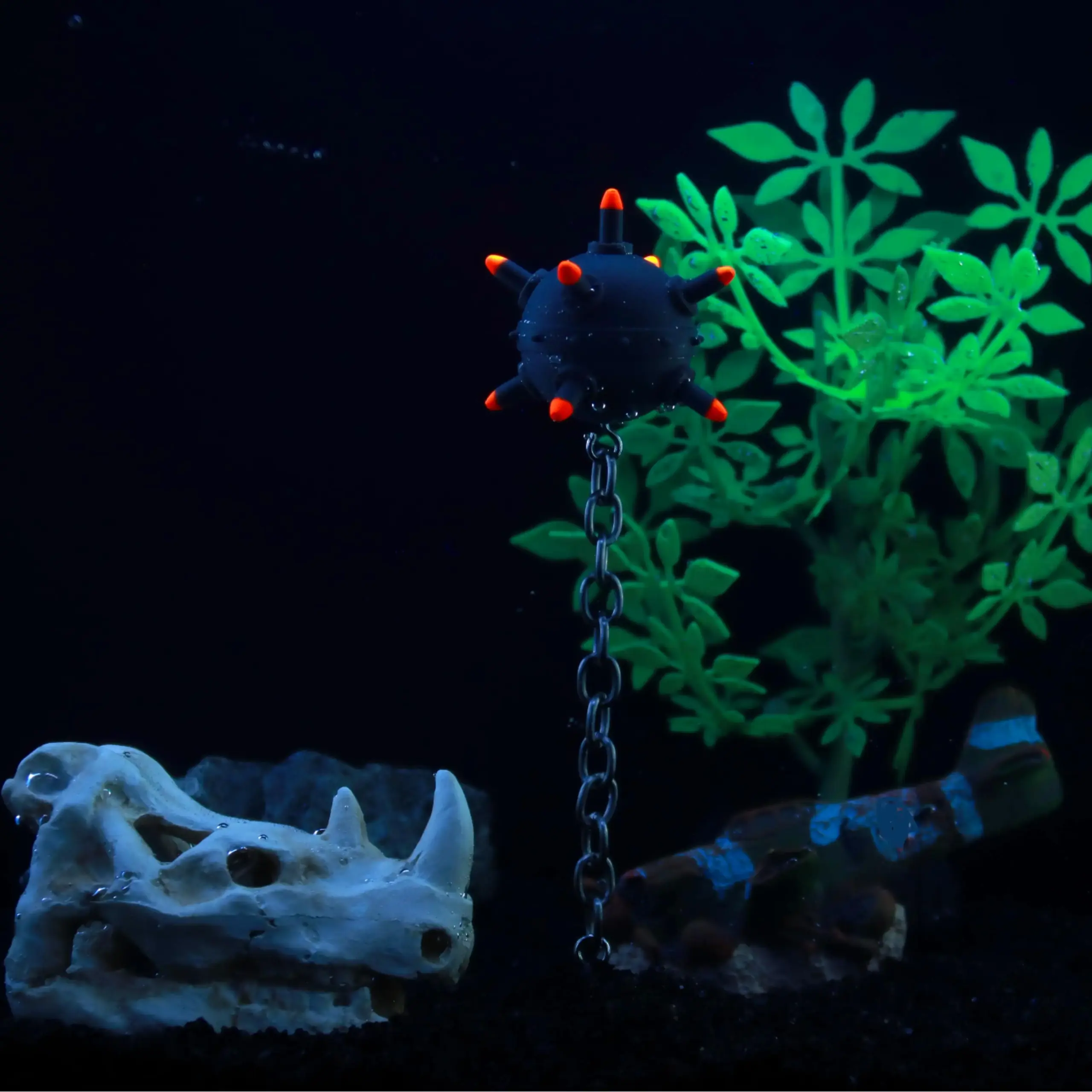 Decoração para Aquário Esférica Flutuante com Ventosa e Corrente - Imagem 2