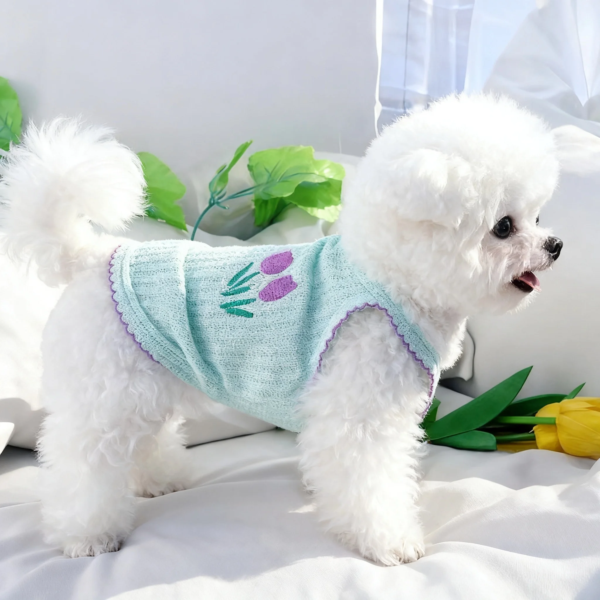Roupa para Cães Pequenos de Verão com Alça Fina e Estampa - Imagem 5