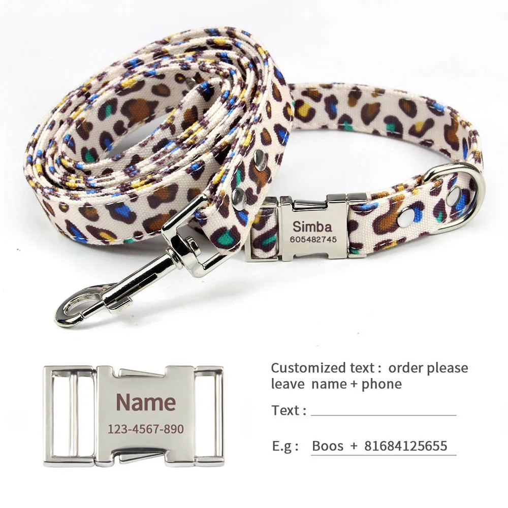 Coleira para Cães com Nome Gravado e Placa de Identificação Ajustável - Imagem 2