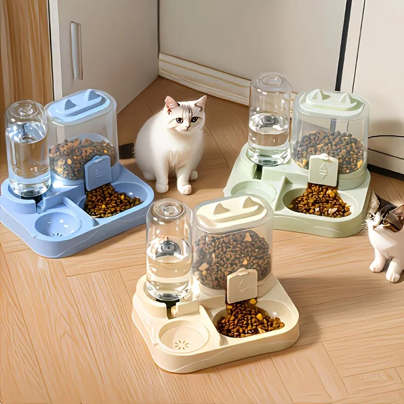 Comedouro e Bebedouro 2 em 1 para Pets Plástico Transparente - Imagem 3