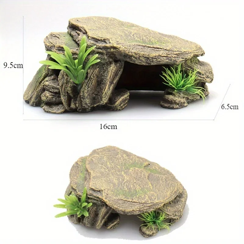 Plataforma de Resina para Tartarugas 16 cm com Abrigo e Área de Descanso - Imagem 3