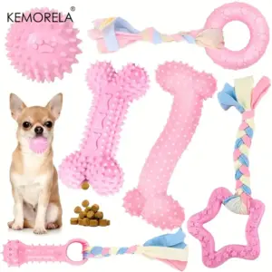 kit 6 brinquedos de borracha para cães