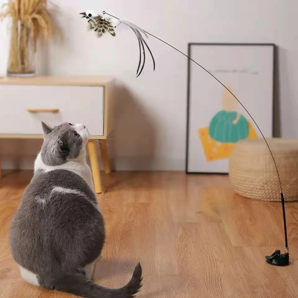 Brinquedo Varinha para Gatos com Pena e Sino Interativo - Imagem 3