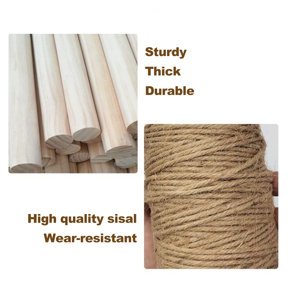 Corda de Sisal para Arranhador de Gatos DIY com Instalação Fácil - Imagem 4