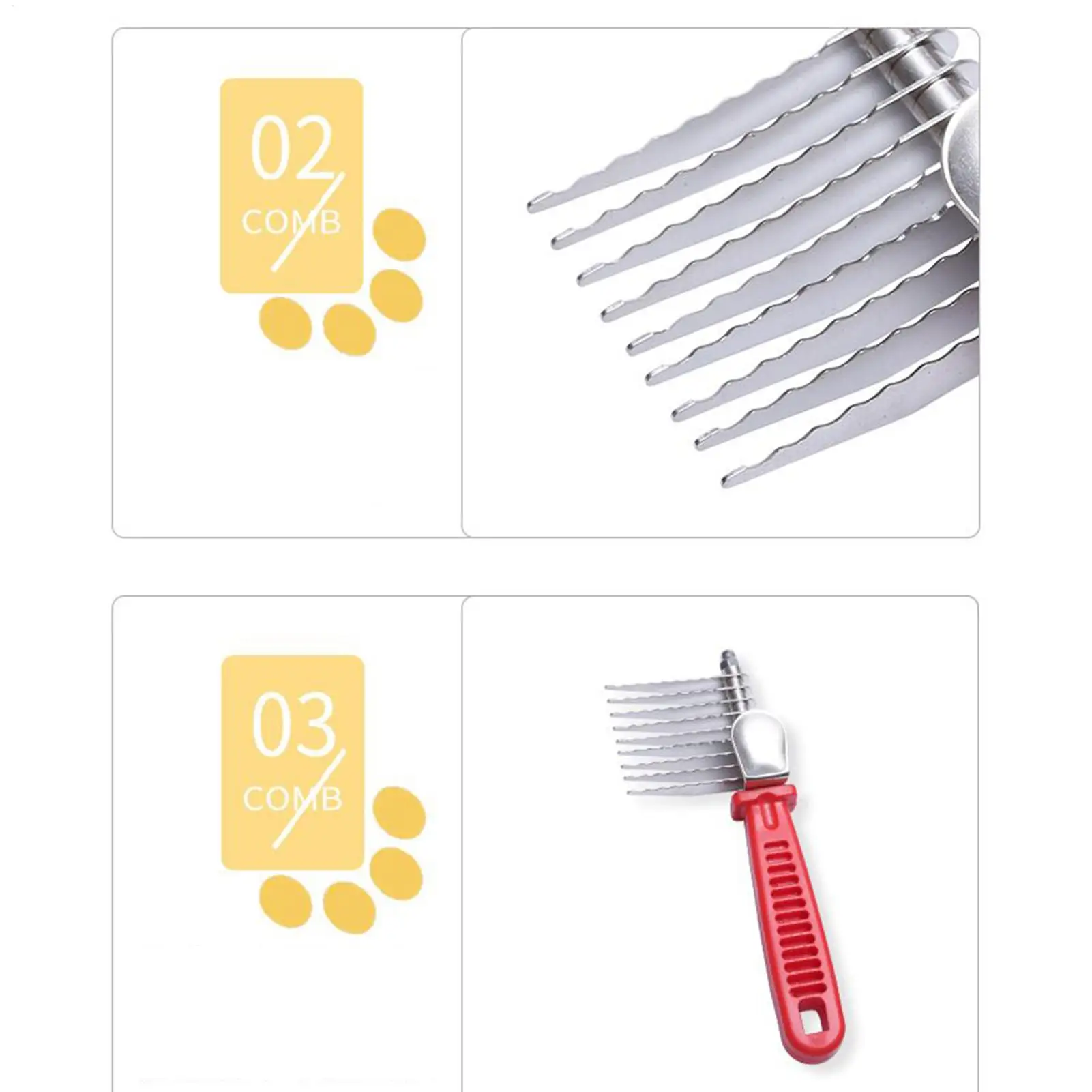 Pente Rake para Cães e Gatos de Aço Inoxidável com Limpeza Fácil - Imagem 6