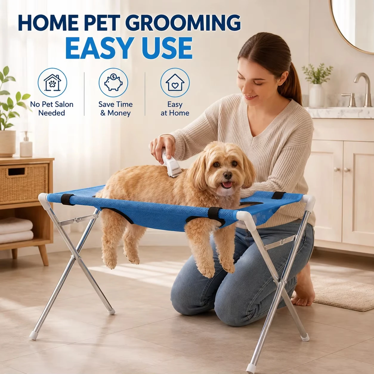 Suporte de Tosa para Cães e Gatos de Aço Inoxidável Dobrável - Imagem 2