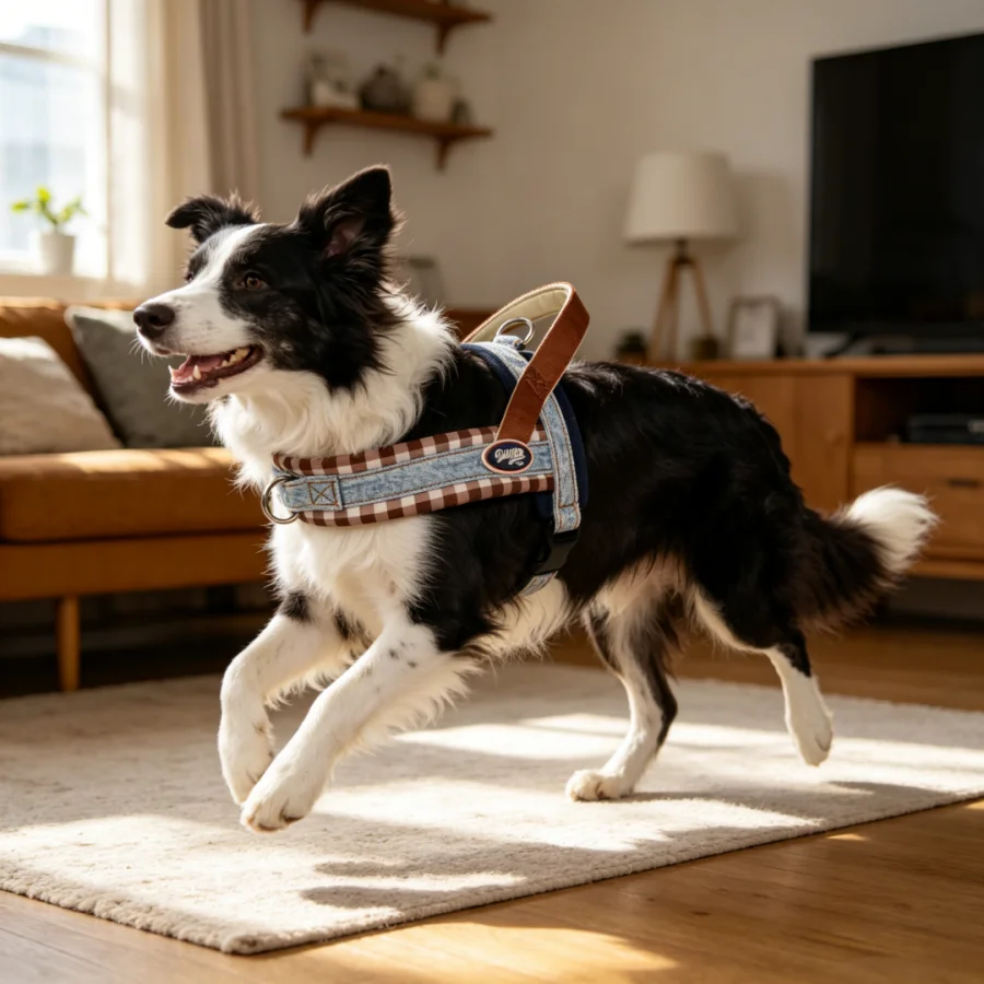 Coleira Peitoral Xadrez para Cães de Pequeno e Médio Porte com Forro de Neoprene - Image 3
