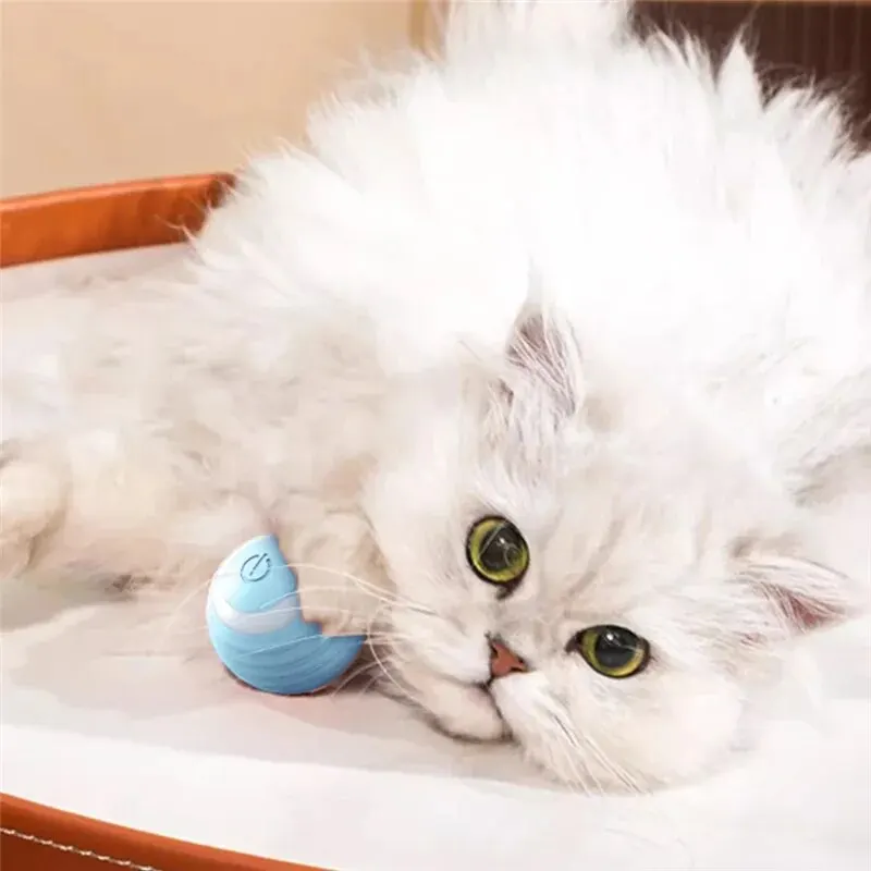 Bola Interativa para Gato Automática Azul Recarregável USB - Imagem 4
