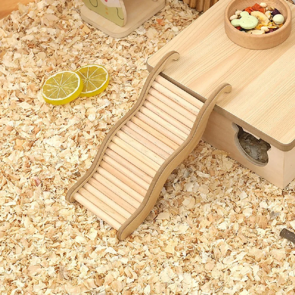 Escada de Madeira para Hamster com Slide Curvo Ondulado - Image 3