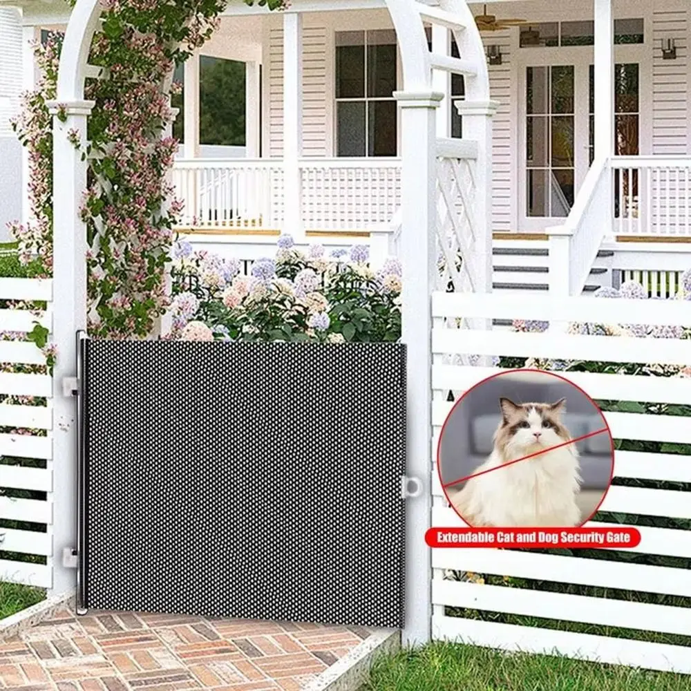 Cerca Retrátil para Cães e Gatos de 40x125 cm com Ganchos Universais - Imagem 3