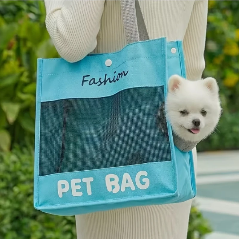 Bolsa de Transporte para Cães e Gatos de Malha Respirável Dobrável - Image 5