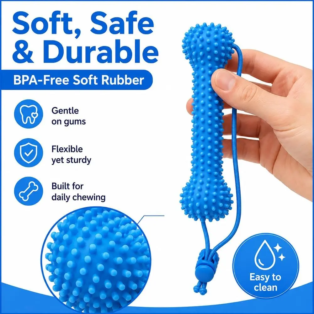 Brinquedo Dental para Cães Reutilizável de Ação Dupla para Mastigar - Imagem 5