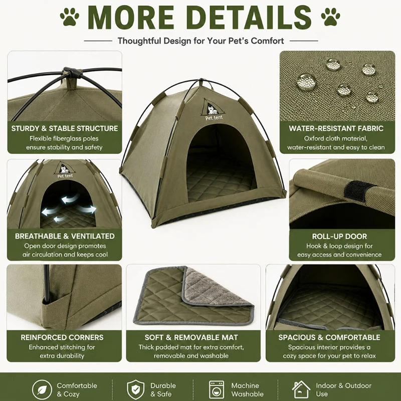 Casa Tenda para Gatos e Cães Dobrável Portátil - Image 2