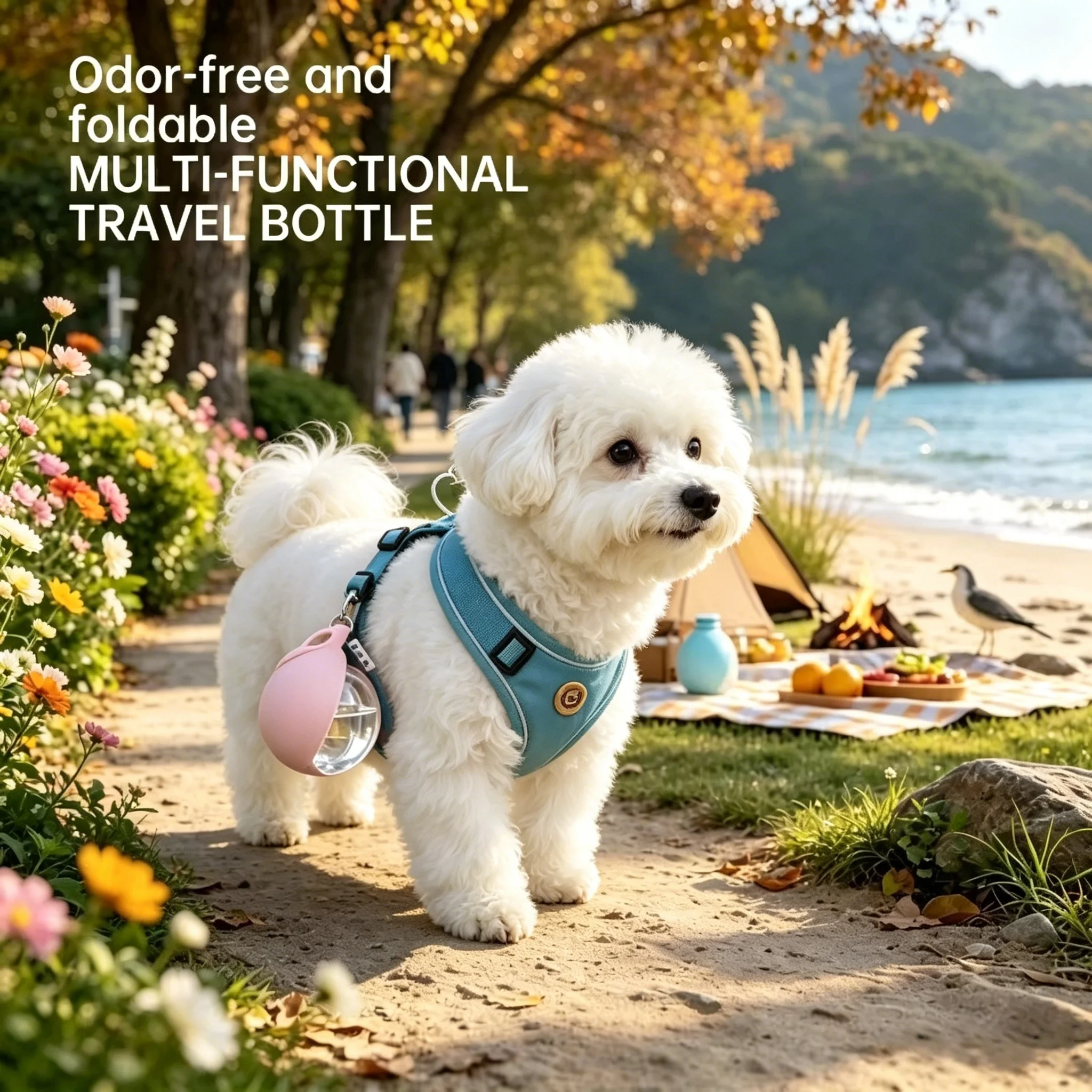 Copo de Água Portátil para Pequenos Animais Dobrável para Passeios - Imagem 3