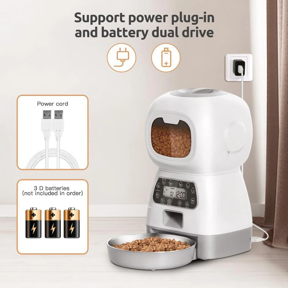 Alimentador Automático para Cães e Gatos 3,5L Wi-Fi com Voz - Image 5