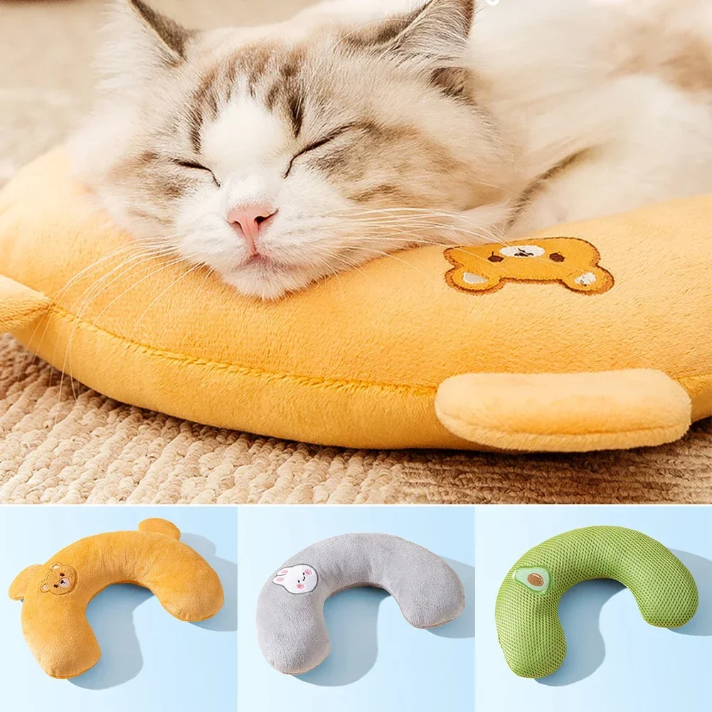 Travesseiro para Cães e Gatos Pequenos em U de Tecido para Pescoço - Imagem 6