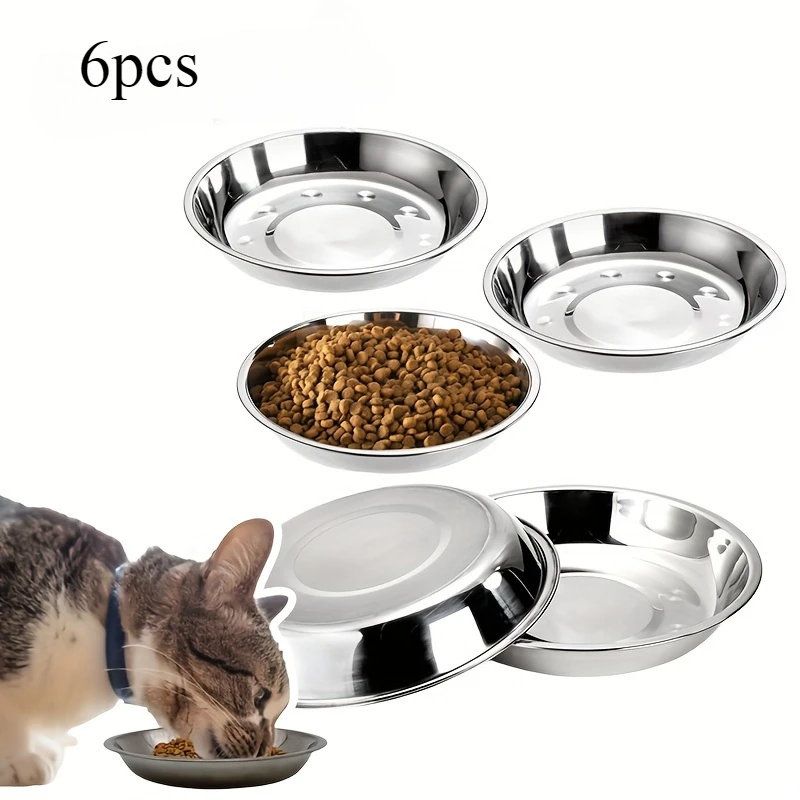 tigela de inox para gatos com borda angulada
