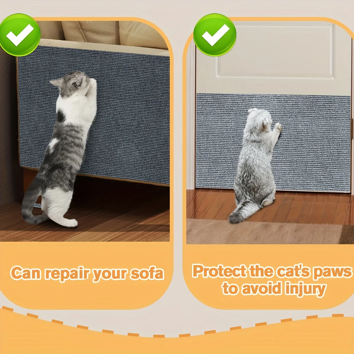 Tapete Arranhador para Gatos Autoadesivo Ajustável para Móveis - Image 4
