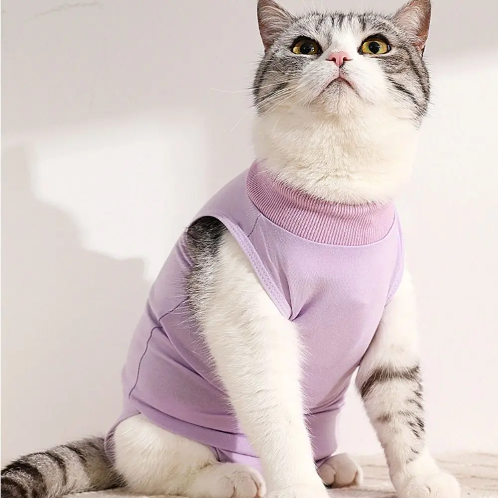 Roupa de Recuperação para Gatos de Poliéster Macio Pós-Cirúrgica - Imagem 3