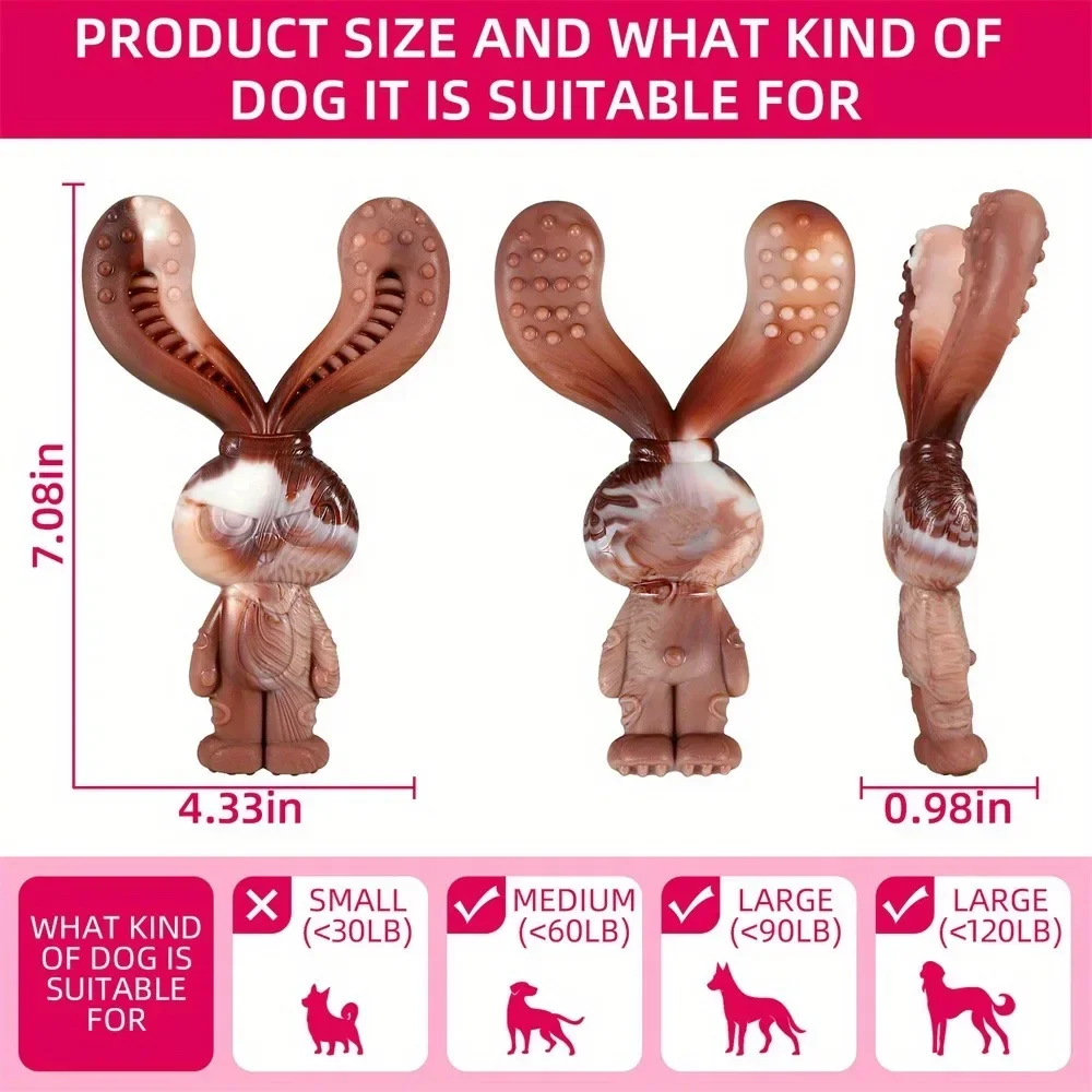 Brinquedo para Cães Nylon Formato Coelho Sabor Carne - Image 5