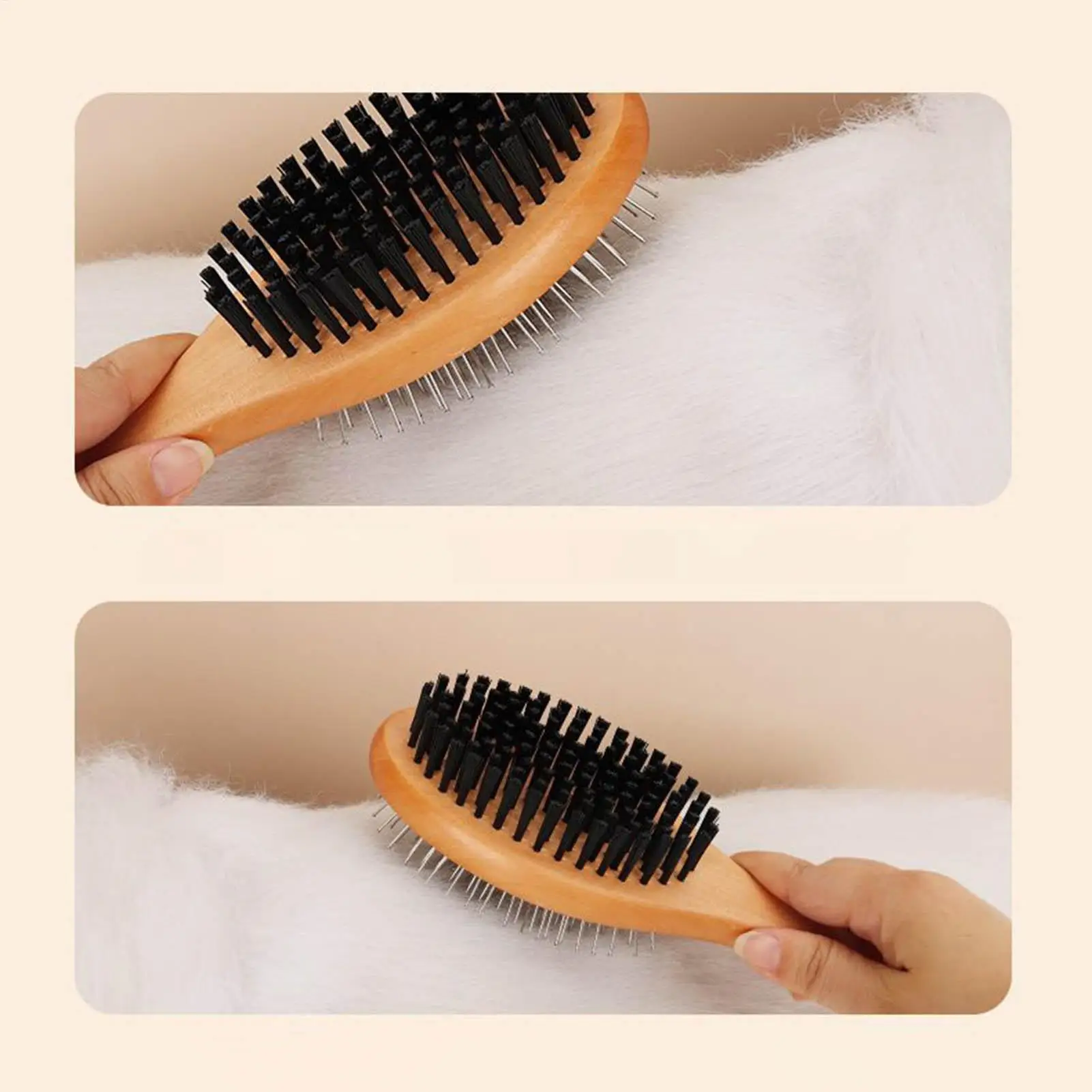 Escova Dupla Face para Cães e Gatos com Pinos de Aço Inoxidável - Imagem 4