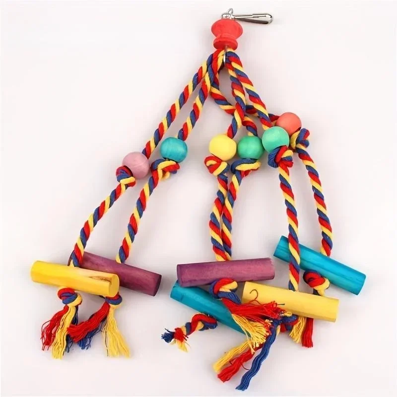 Brinquedo para Pássaros Corda de Algodão e Plástico 9x30 cm para Gaiola - Imagem 2