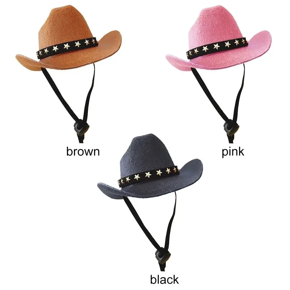 Chapéu de Cowboy para Gatos Ajustável Preto com Estrela - Imagem 5
