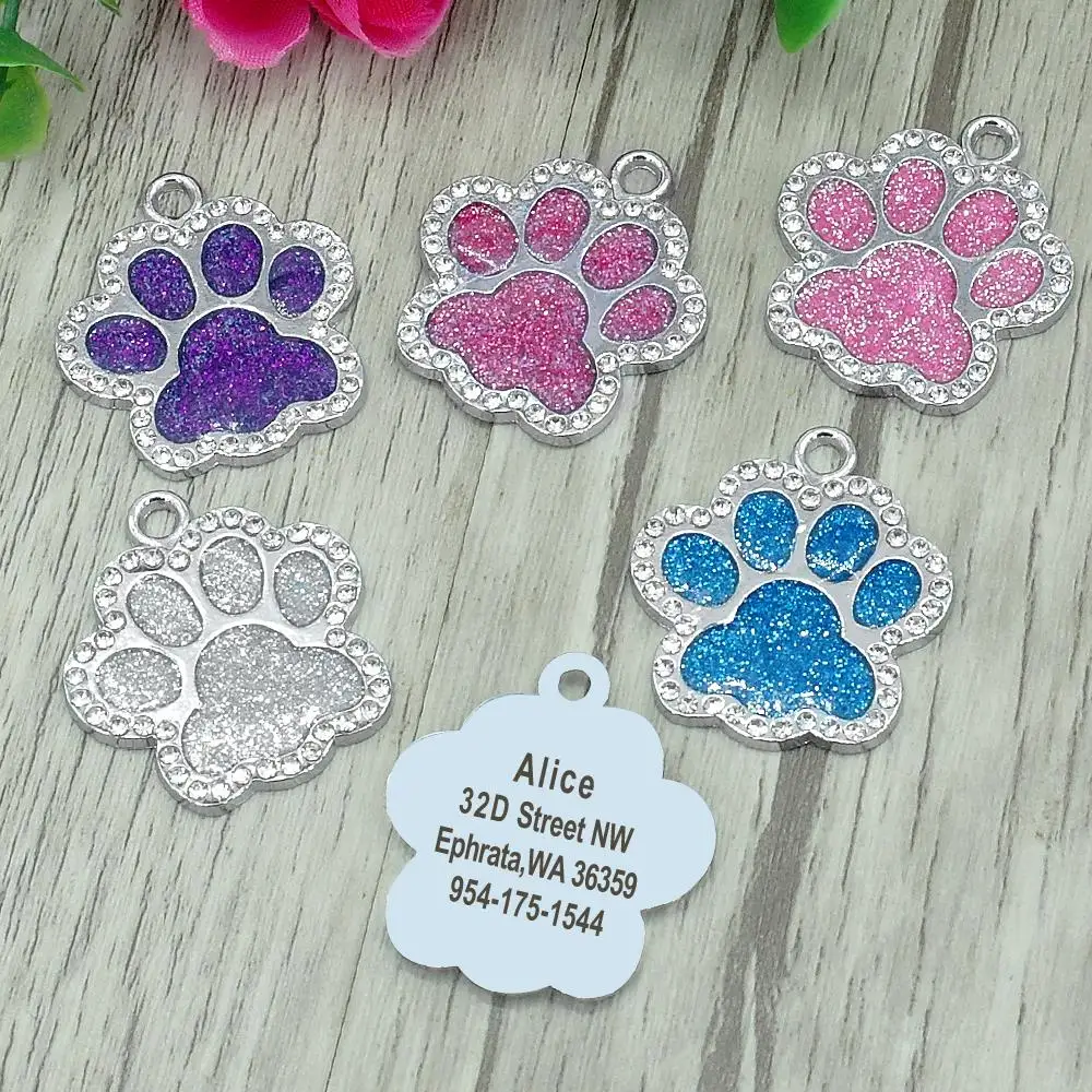 Etiquetas de Identificação para Cães e Gatos de Aço Inoxidável Gravado - Imagem 3