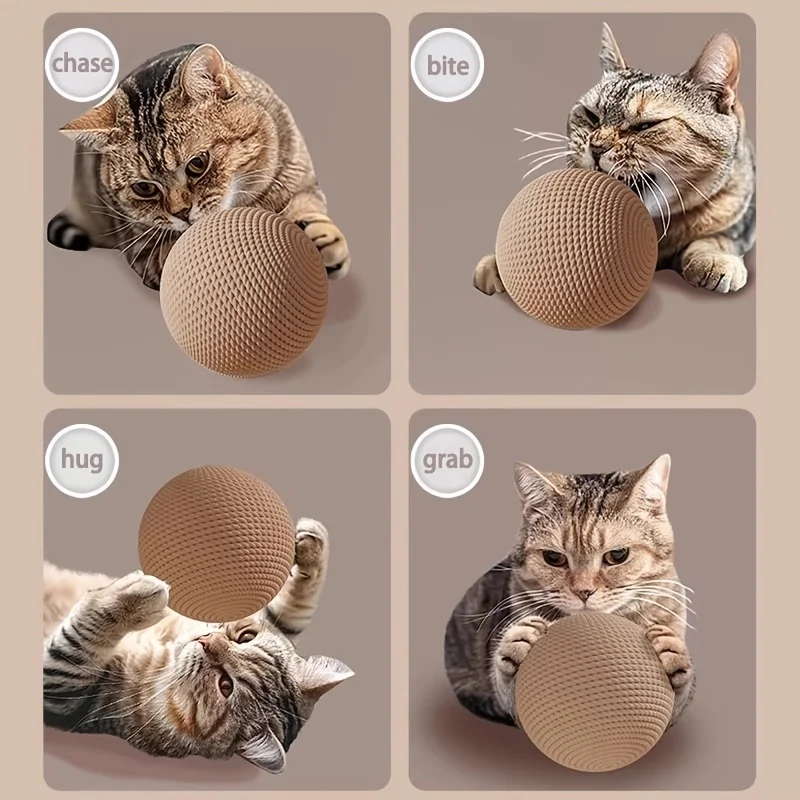 Bola de Sisal para Gatos 8 cm Interativa com Chocalho - Image 4