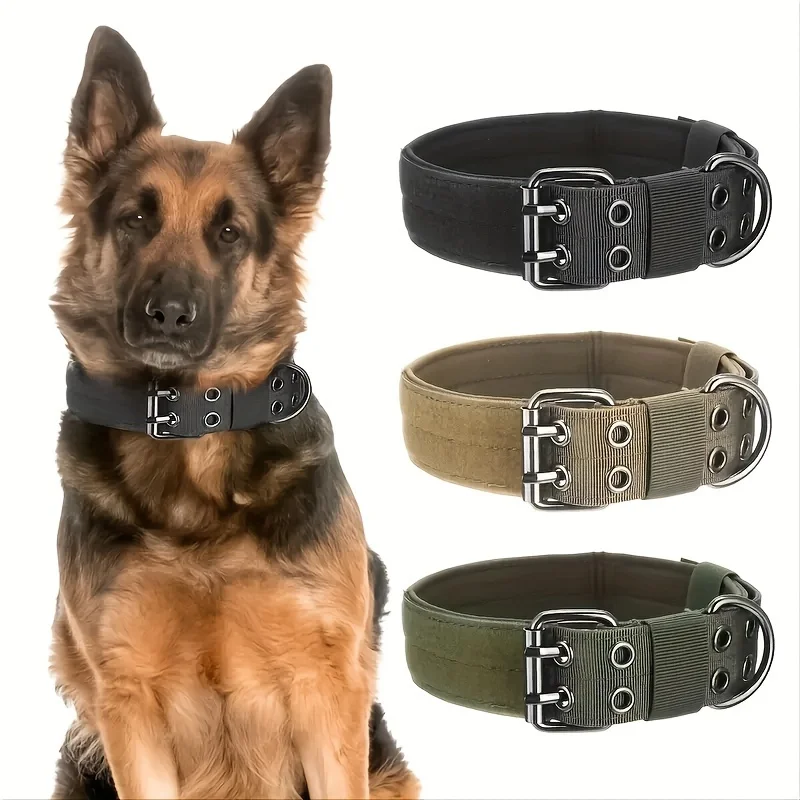coleira tática para cães grandes de nylon