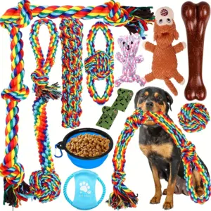 brinquedo de nó para cães kit 7 peças