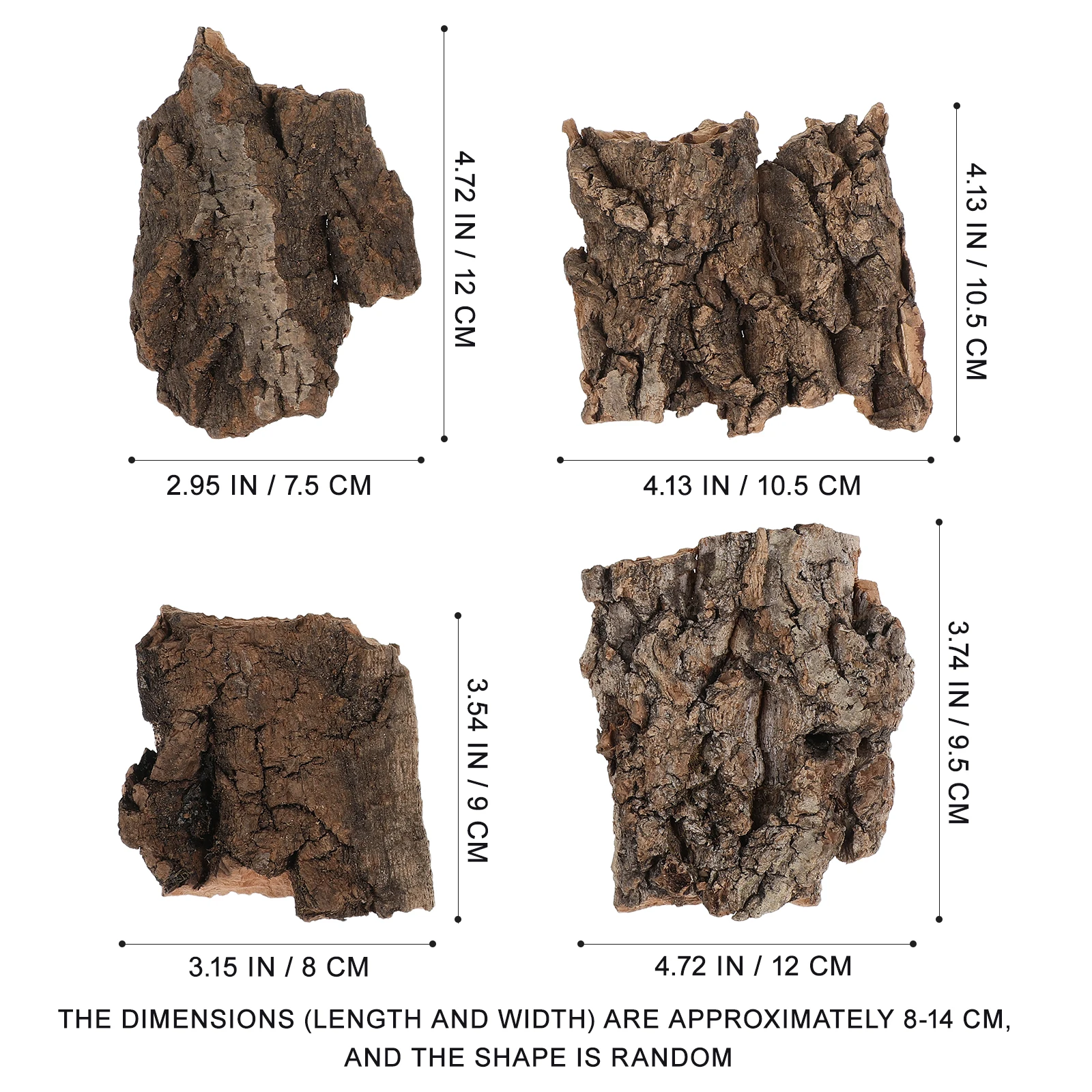 Casca de Cortiça Natural para Réptil 4 Peças para Terrário - Imagem 6