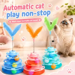 brinquedo interativo para gatos com bola giratória