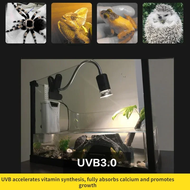 Luminária de Aquecimento para Répteis 50W com Pescoço de Ganso Ajustável - Imagem 3