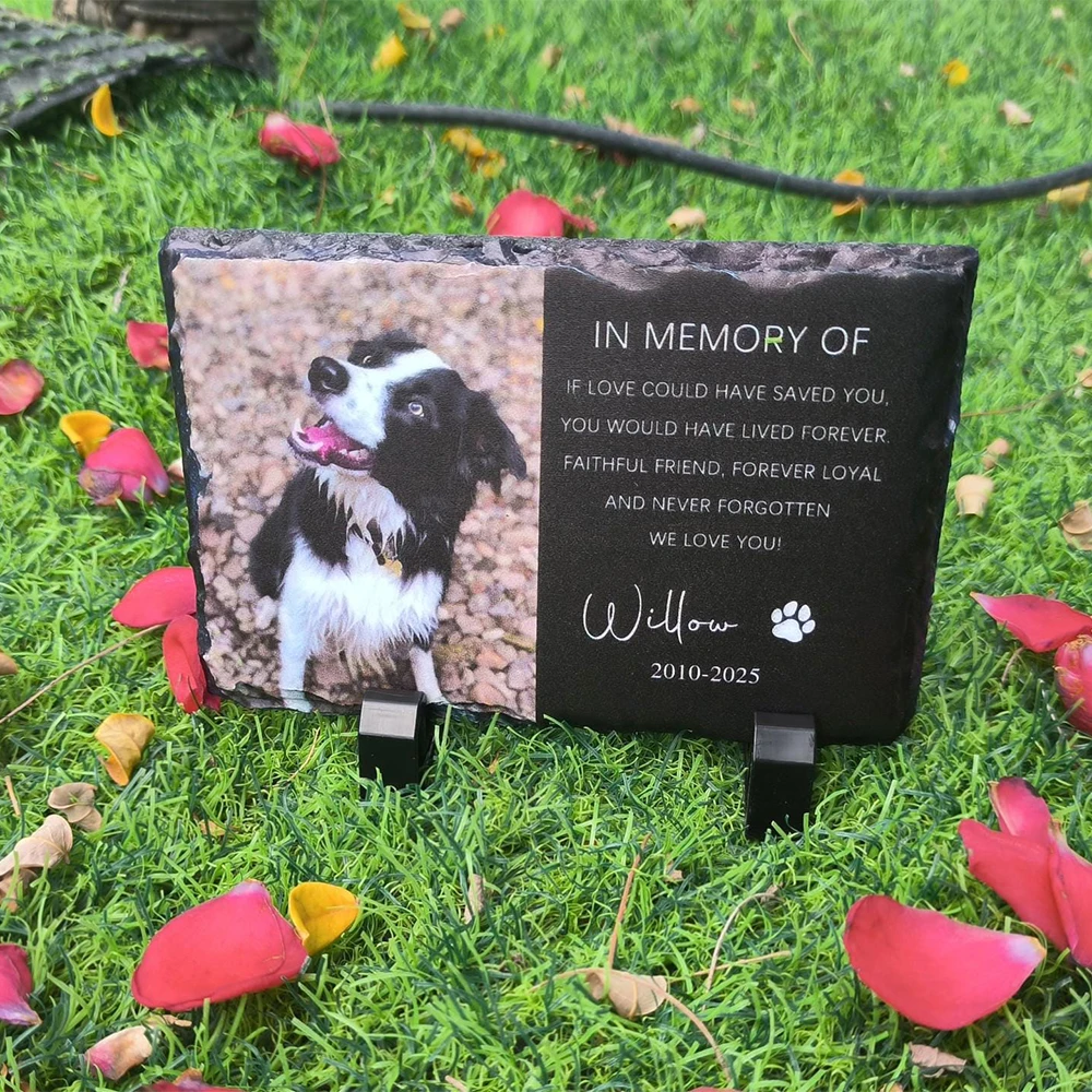 Lápide Memorial para Pets Personalizada com Foto em Pedra - Imagem 3