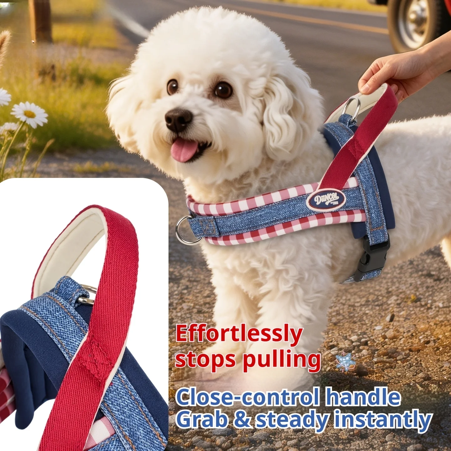 Coleira Peitoral Xadrez para Cães de Pequeno e Médio Porte com Forro de Neoprene - Image 5