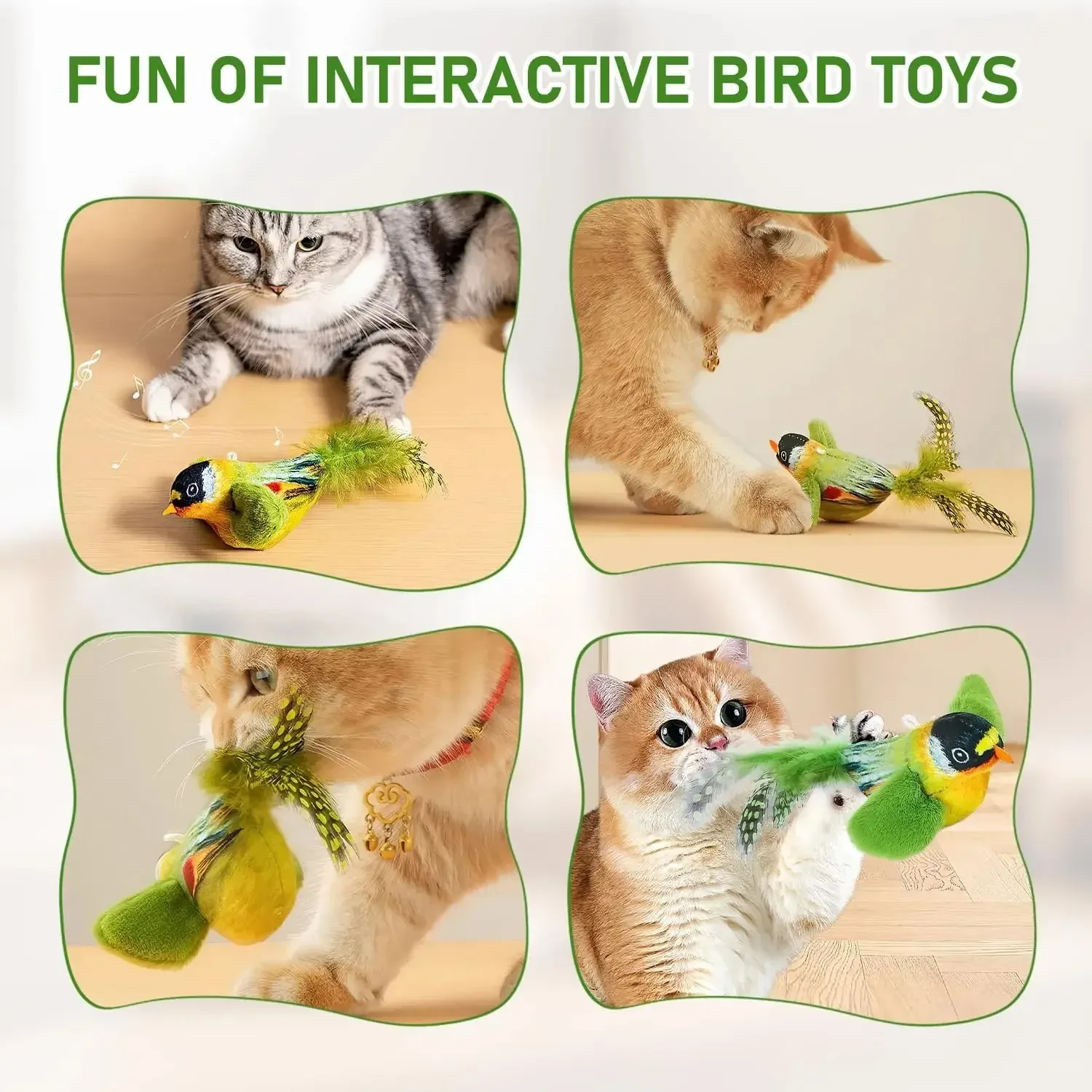 Brinquedo para Gato com Som de Pássaro e Corda Elástica - Imagem 5