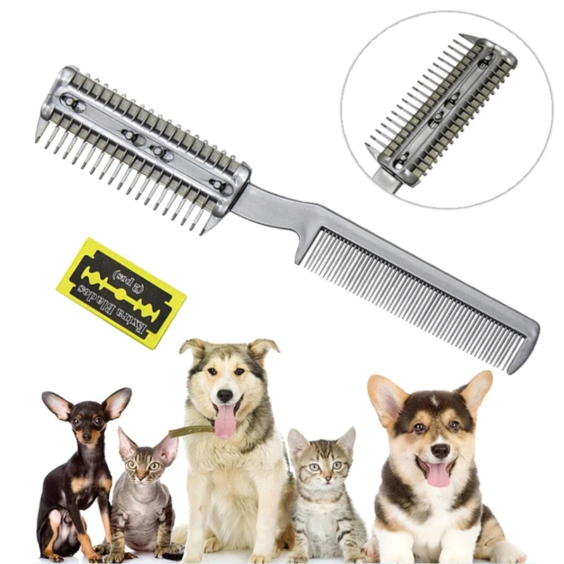 Pente Aparador para Cães e Gatos 2 em 1 com Lâmina de Metal - Imagem 2
