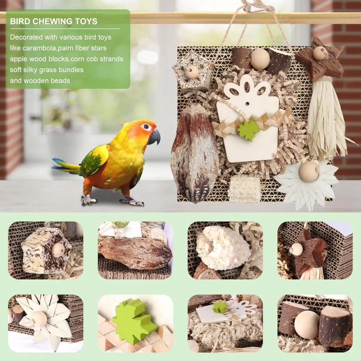 Brinquedo Mastigável para Pássaros com Papelão - Imagem 2