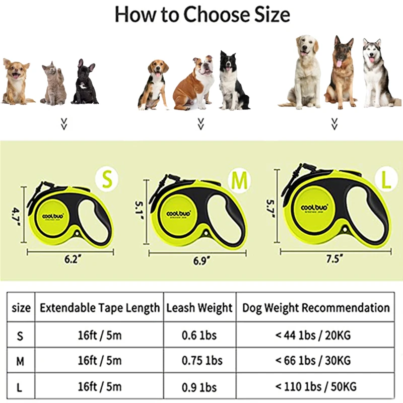Trela Retrátil para Cães e Gatos de 5m com Alça Antiderrapante - Imagem 5