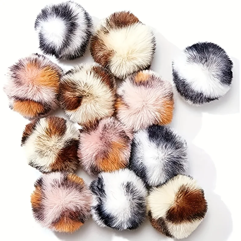 Conjunto 3 Bolas de Pelúcia para Gatos e Cães Estampa Leopardo Interativo - Imagem 2